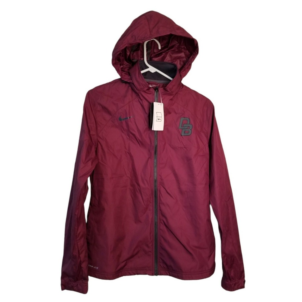 Nike Storm Fit Hooded Jacket Maroon Long Sleeve Full Zip Womens Size M